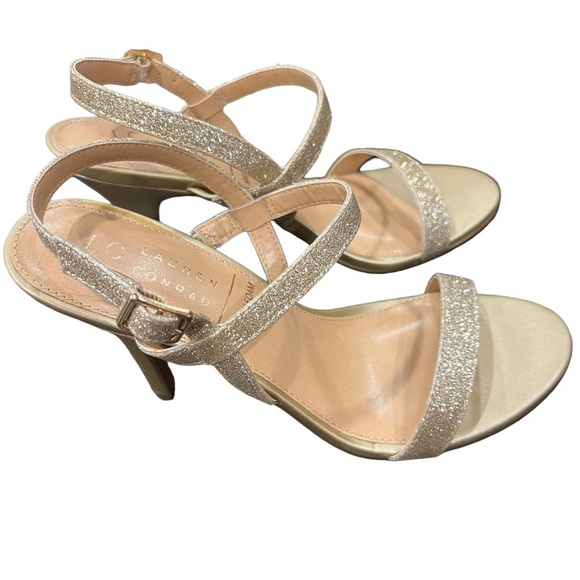LC Lauren Conrad Hazelnuts Women's Dress Sandals 7.5 M gold shimmer - Picture 8 of 12